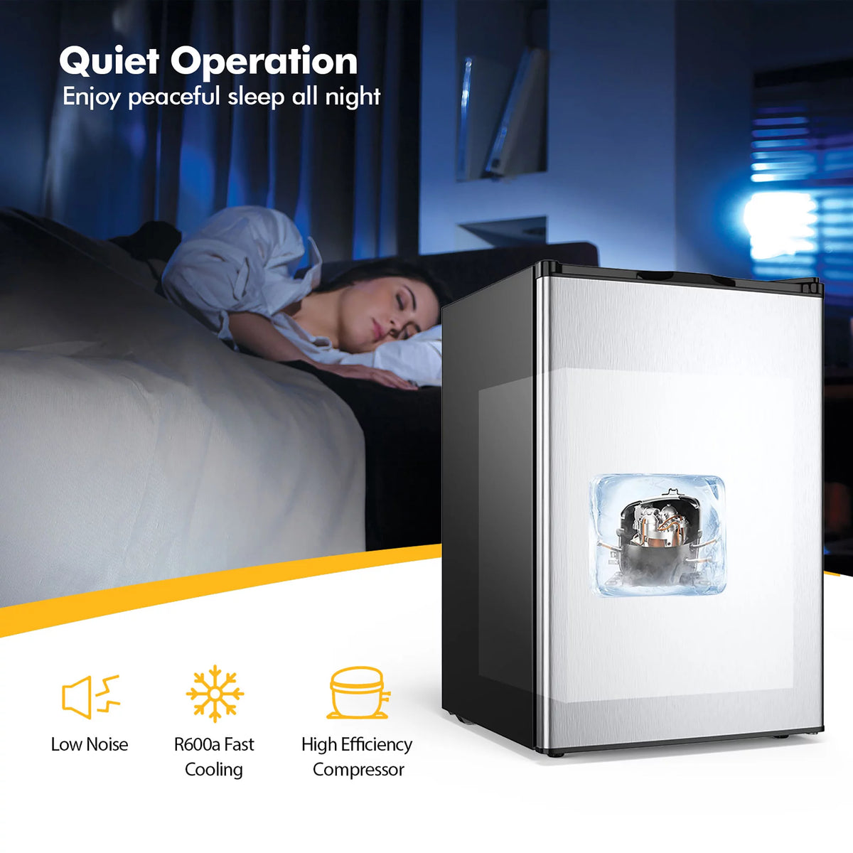 3 cu.ft. Compact Upright Freezer with Stainless Steel Door B3898