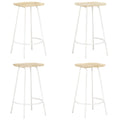 4 Piece Mango Wood Bar Stools with Footrest H1420