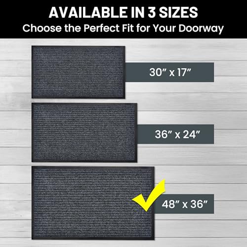 Front Door Mat 30x17 inches 2-Pack Gray Z154