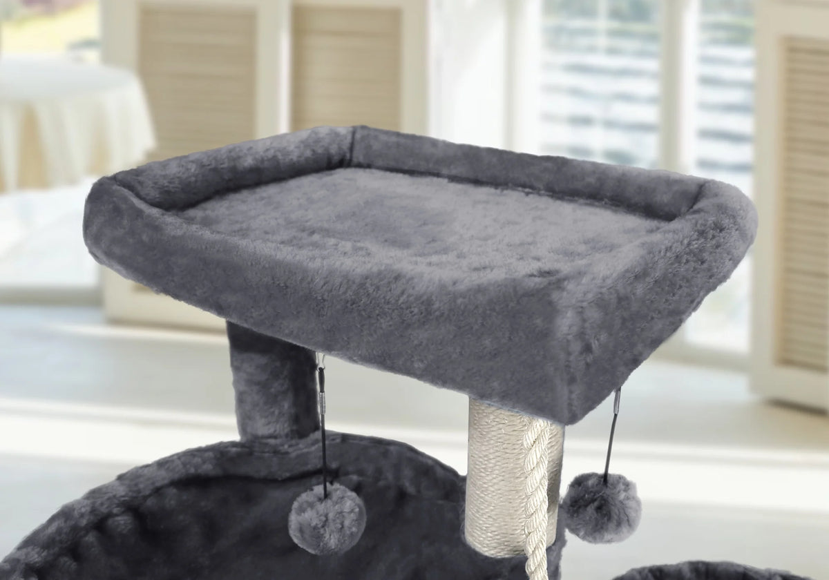 Grey Cat Tree with Scratching Posts and Hammocks O4883