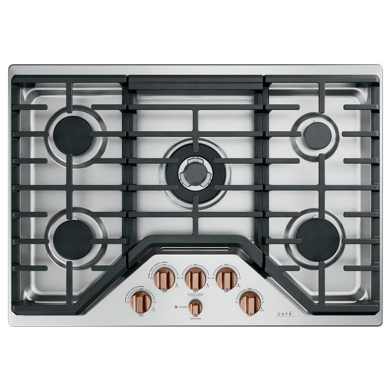 Brushed Copper Gas Cooktop Knob Kit Y391