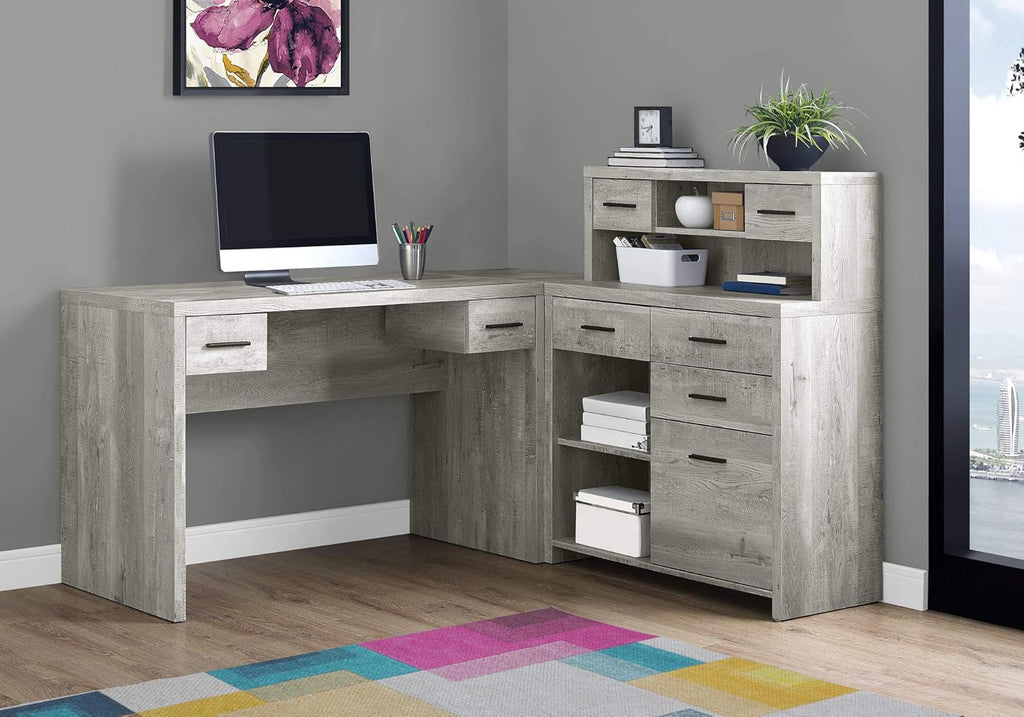 L-Shaped Corner Computer Desk with Hutch E2300