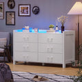 White 6 Drawer Wooden Dresser O610