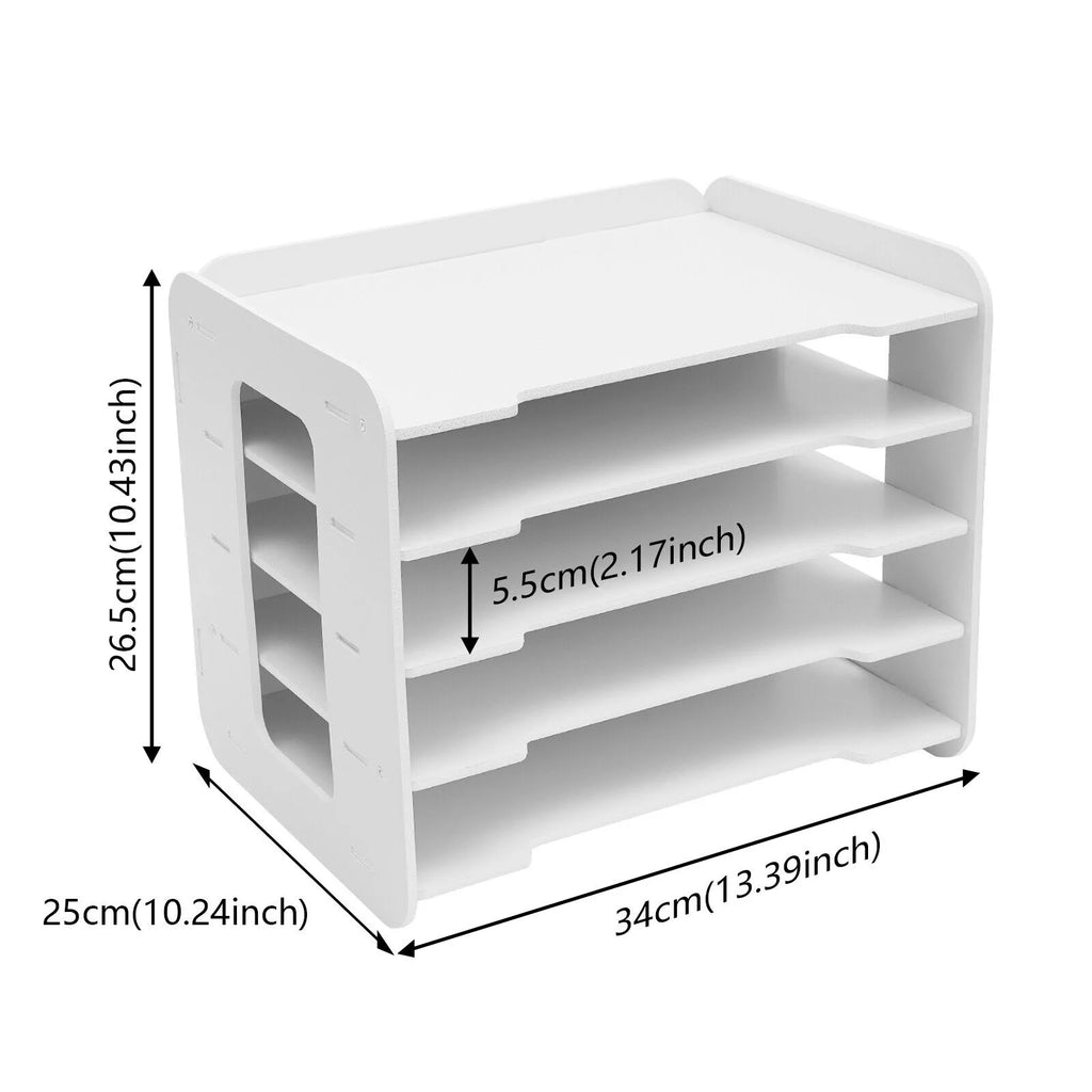 5 Tier Stackable Paper Letter Tray Organizer U9289