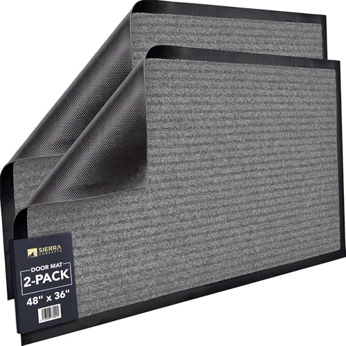 Front Door Mat 30x17 inches 2-Pack Gray Z154