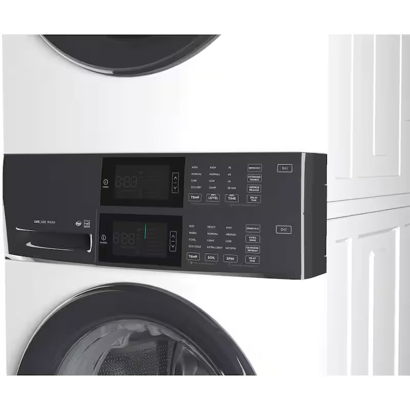 White Stacked Washer and Gas Dryer Laundry Tower A654098