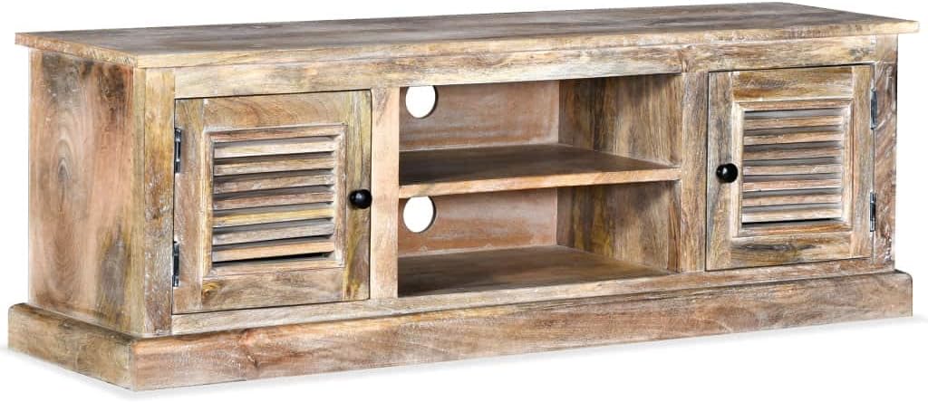 White Solid Mango Wood TV Cabinet 47.2x11.8x15.7 C9065