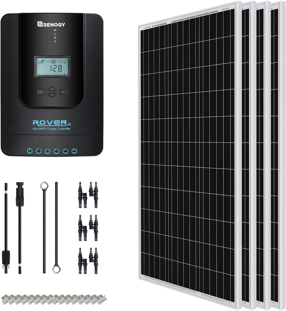 400 Watt 12 Volt Monocrystalline Solar Panel Kit with 30A Charge Controller M197007