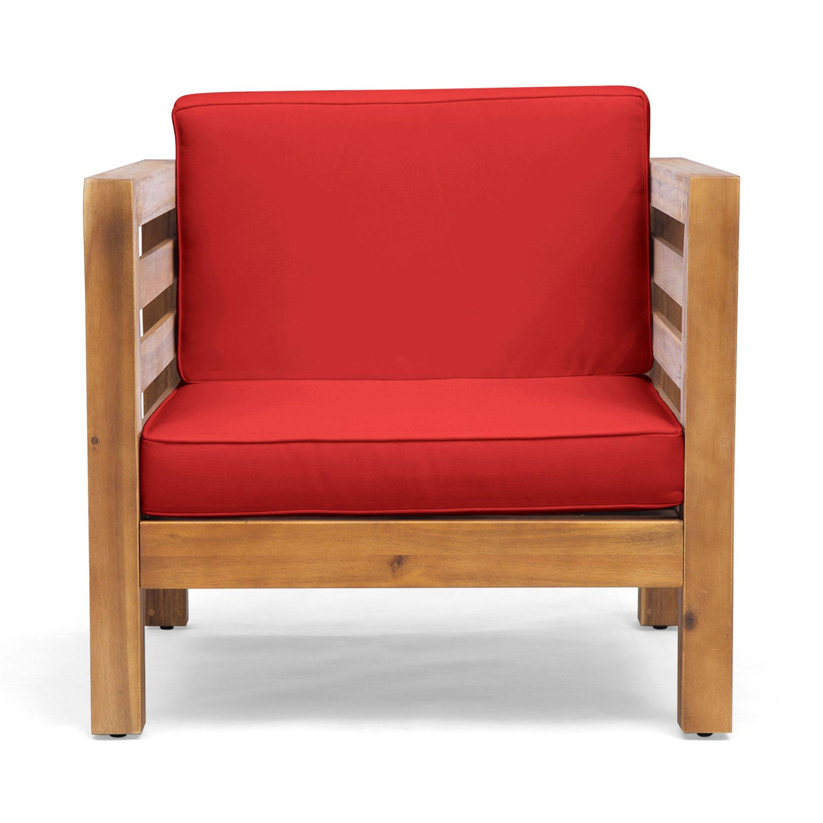 Teak and Red Acacia Wood Outdoor Club Chair T5361
