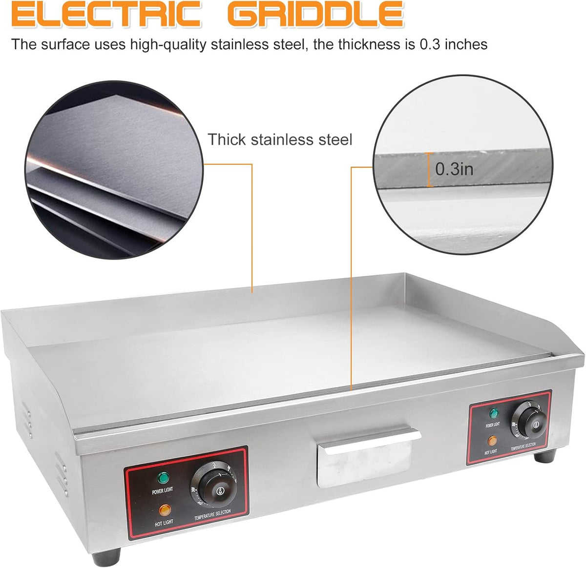 30 Inch Electric Countertop Griddle C857007
