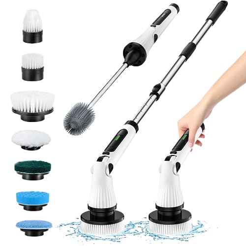 Cordless Electric Spin Scrubber with 8 Replaceable Brush Heads N27734