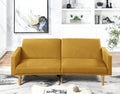 Mustard Linen Like Fabric Convertible Sofa Couch C445825