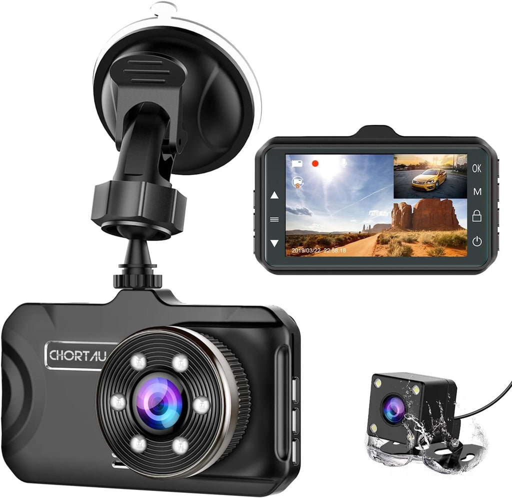 3 inch Full HD 170° Wide Angle Front and Rear Dash Cam C5111