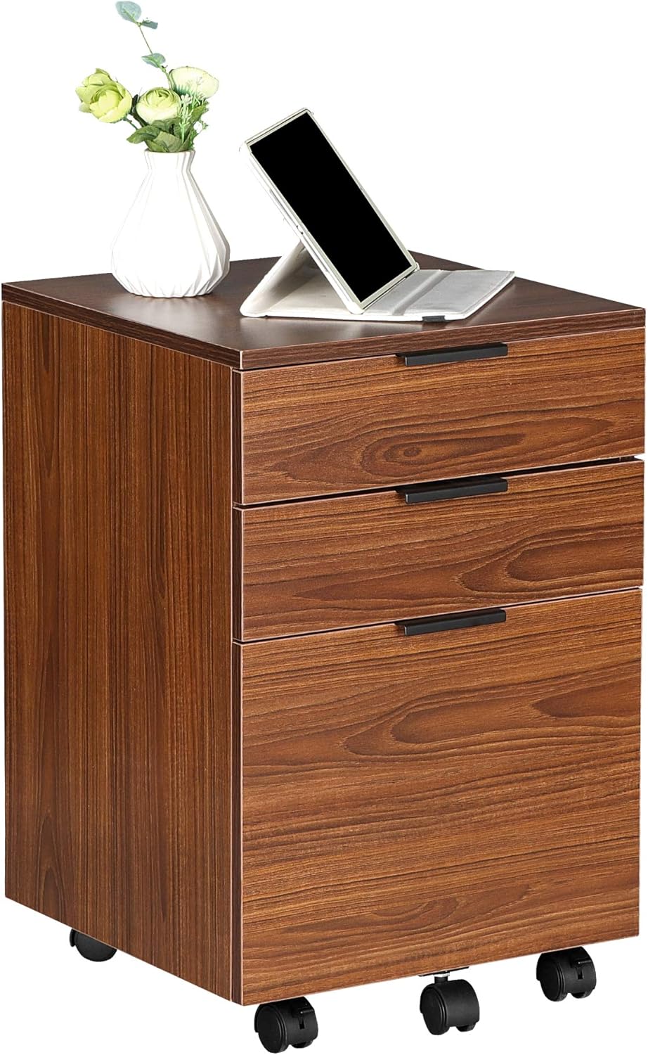 3 Drawer Rolling Wood File Cabinet with Locking Wheels T286610