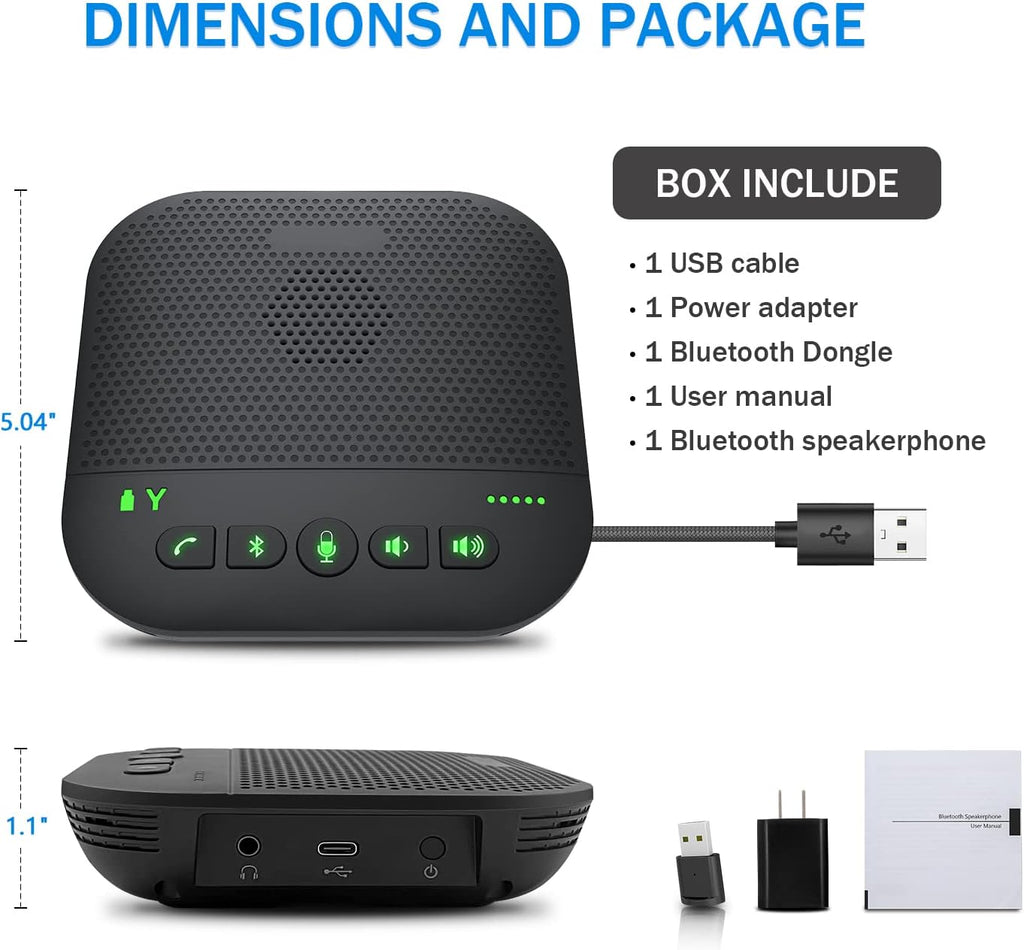Bluetooth Conference Speakerphone with 4 Mics I8894