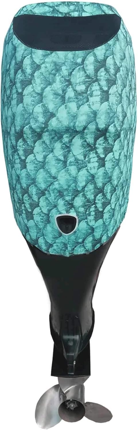 Blue Green Fish Scales Outboard Motor Cover N87122