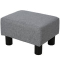 Gray Linen Fabric Small Ottoman Foot Stool G416