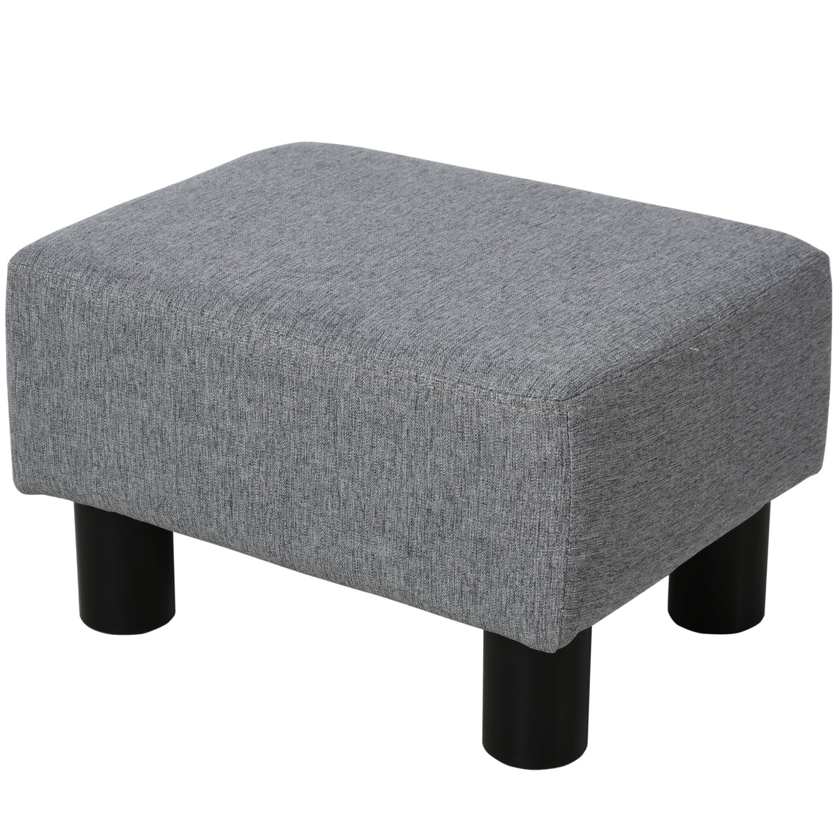 Gray Linen Fabric Small Ottoman Foot Stool G416