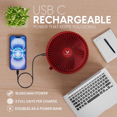 Portable Wireless Battery Operated Fan with Carry Case C99336