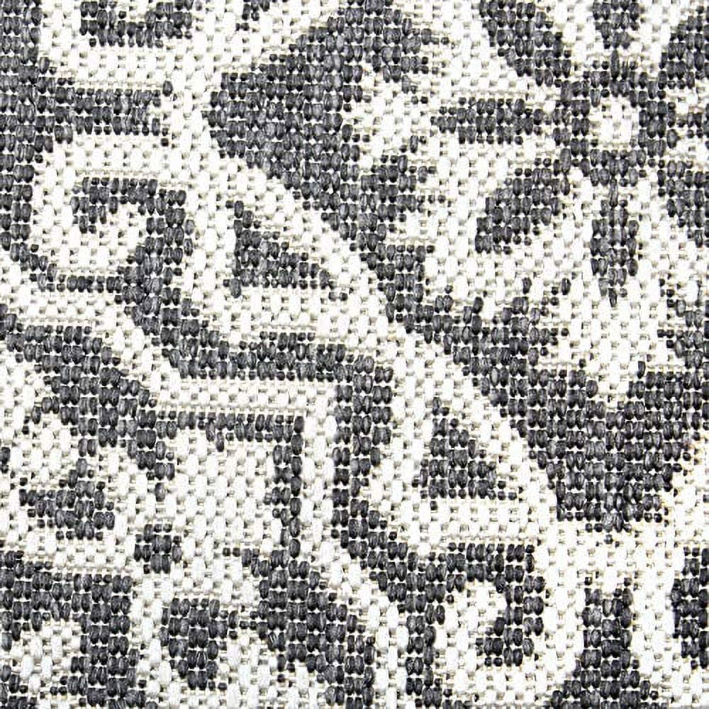 Black Grey Geometric Indoor/Outdoor Area Rug V303877