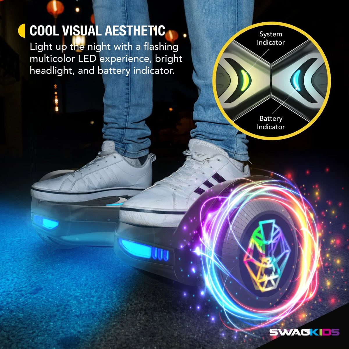 Multicolor Hoverboard with Bluetooth Speaker O34538