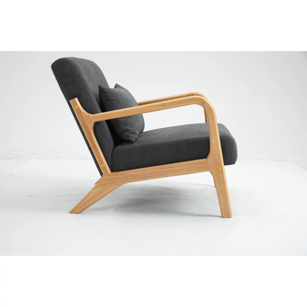 Mid Century Modern Upholstered Accent Chair with Wood Frame W8946