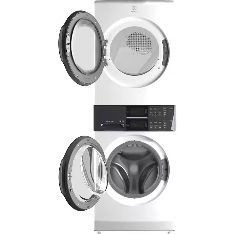 White Stacked Washer and Gas Dryer Laundry Tower A654098