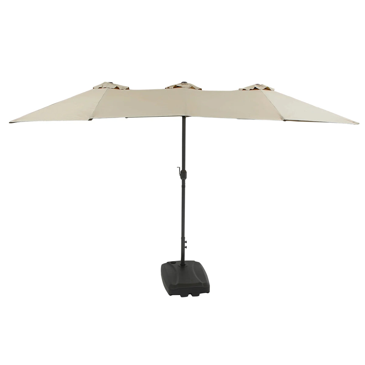 15 Foot Rectangular Double-Sided Patio Umbrella with Rolling Base M346590