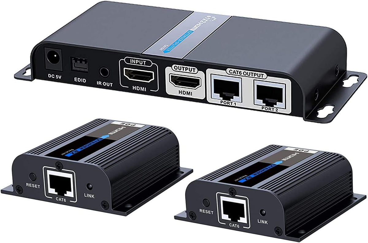 HDMI Extender 1080P 1x2 Splitter Over CAT6 Cable 40m with IR Remote Control S449797