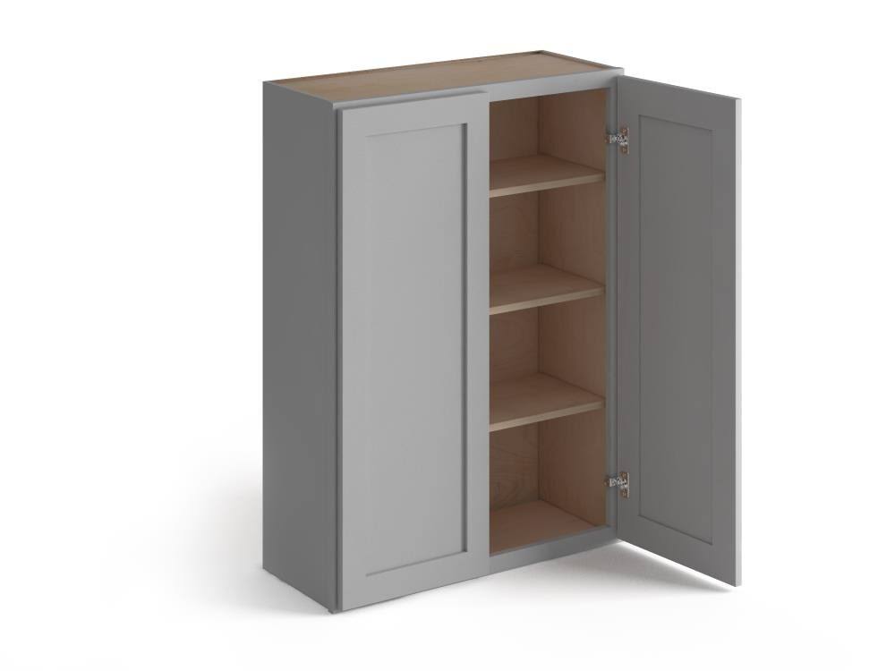 30-in W x 42-in H x 12-in D Gray Birch Door Wall Cabinet S7740