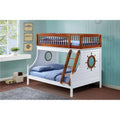 Twin Over Full Oak And White Bunk Bed Q4225