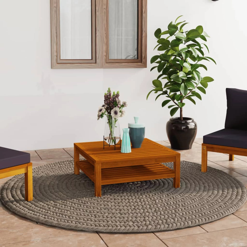 Acacia Wood Coffee Table with Storage Shelf J395