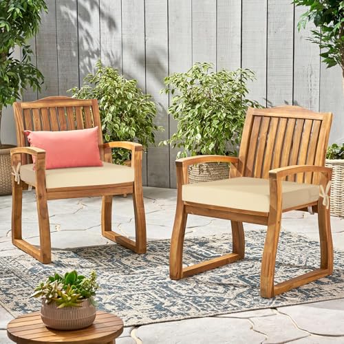 Waterproof Outdoor Chair Cushions Set of 2, Square 19 x 19 with Ties and Removable Covers W68138