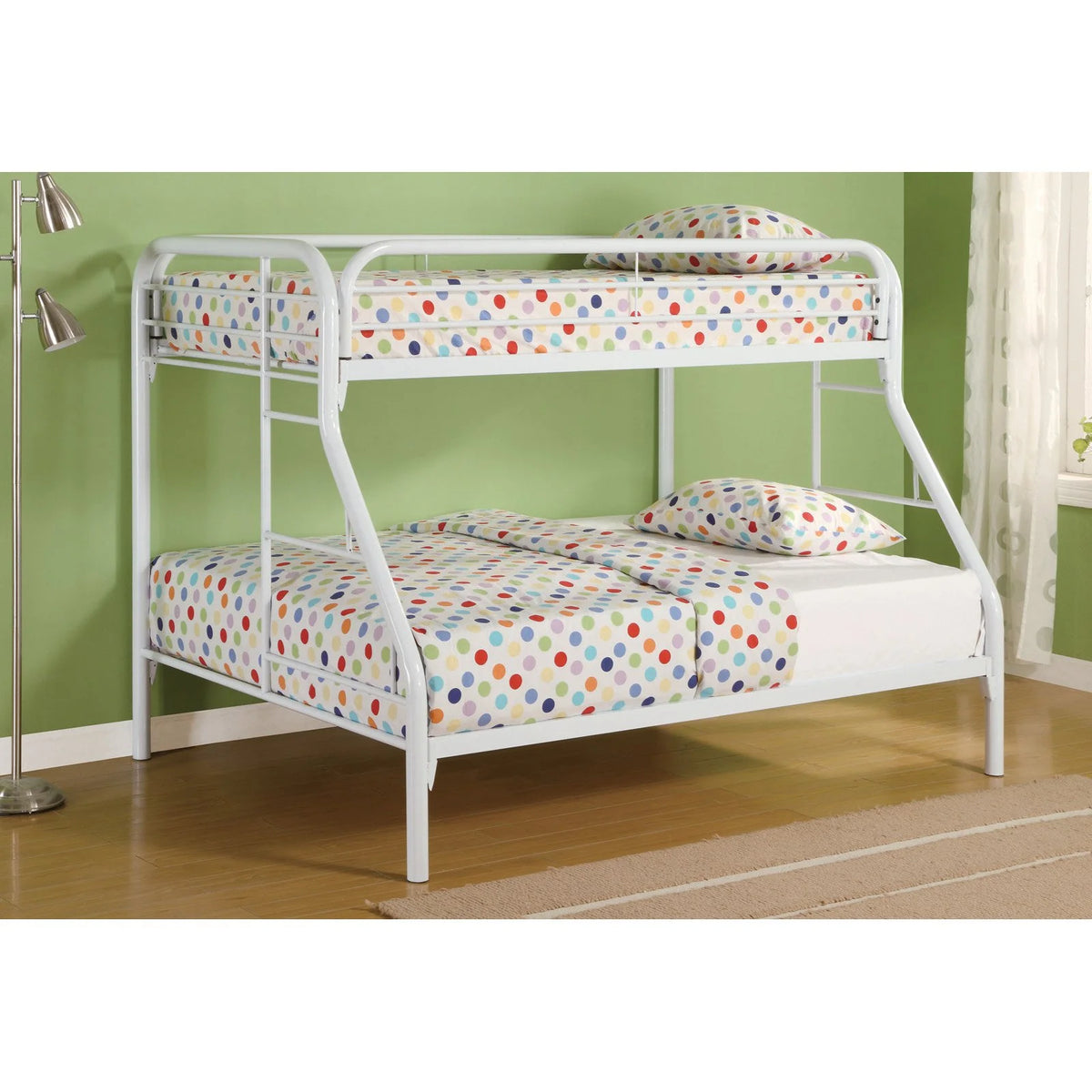 White Twin Over Full Bunk Bed U34994