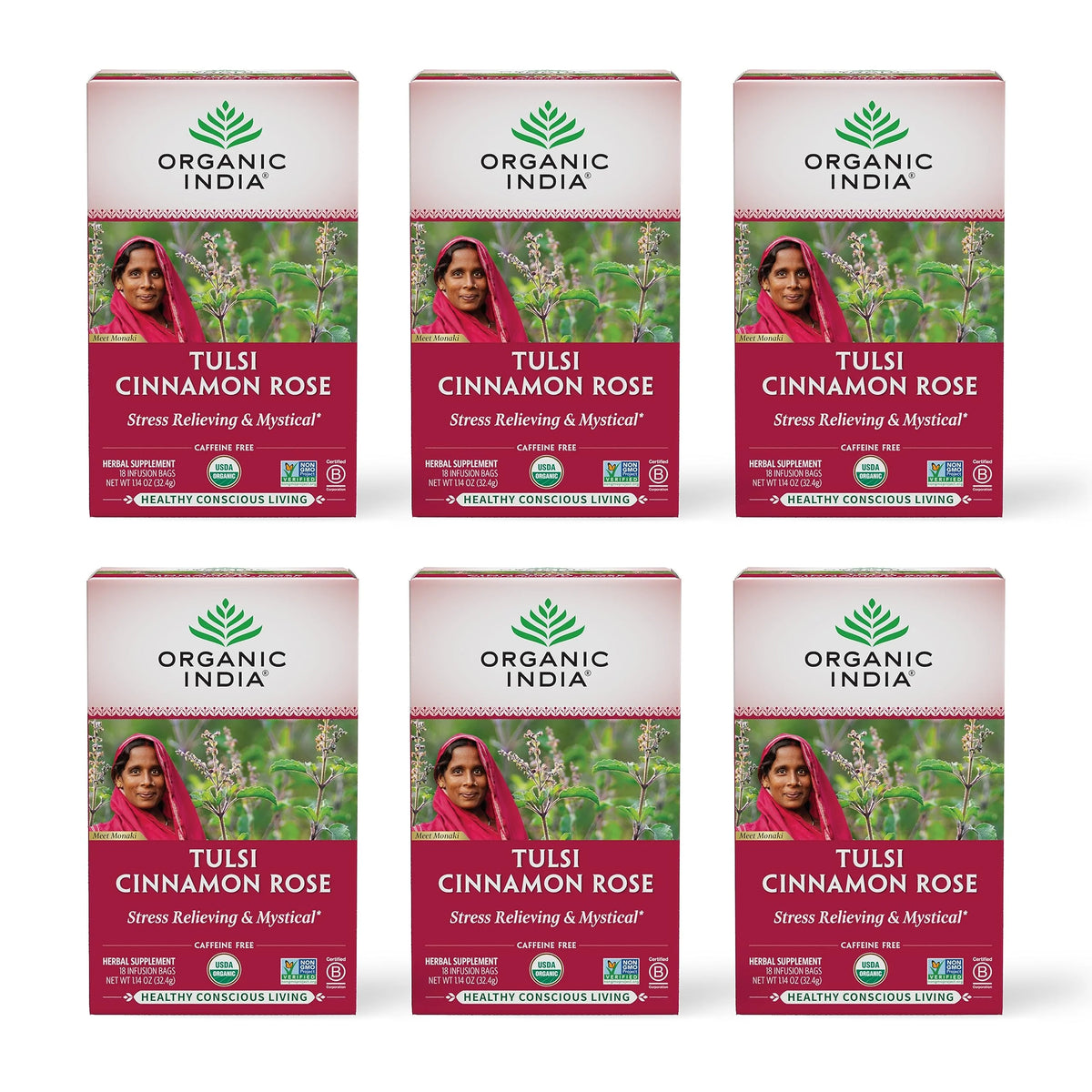 Cinnamon Rose Herbal Tea 18 Infusion Bags 6 Pack O685603
