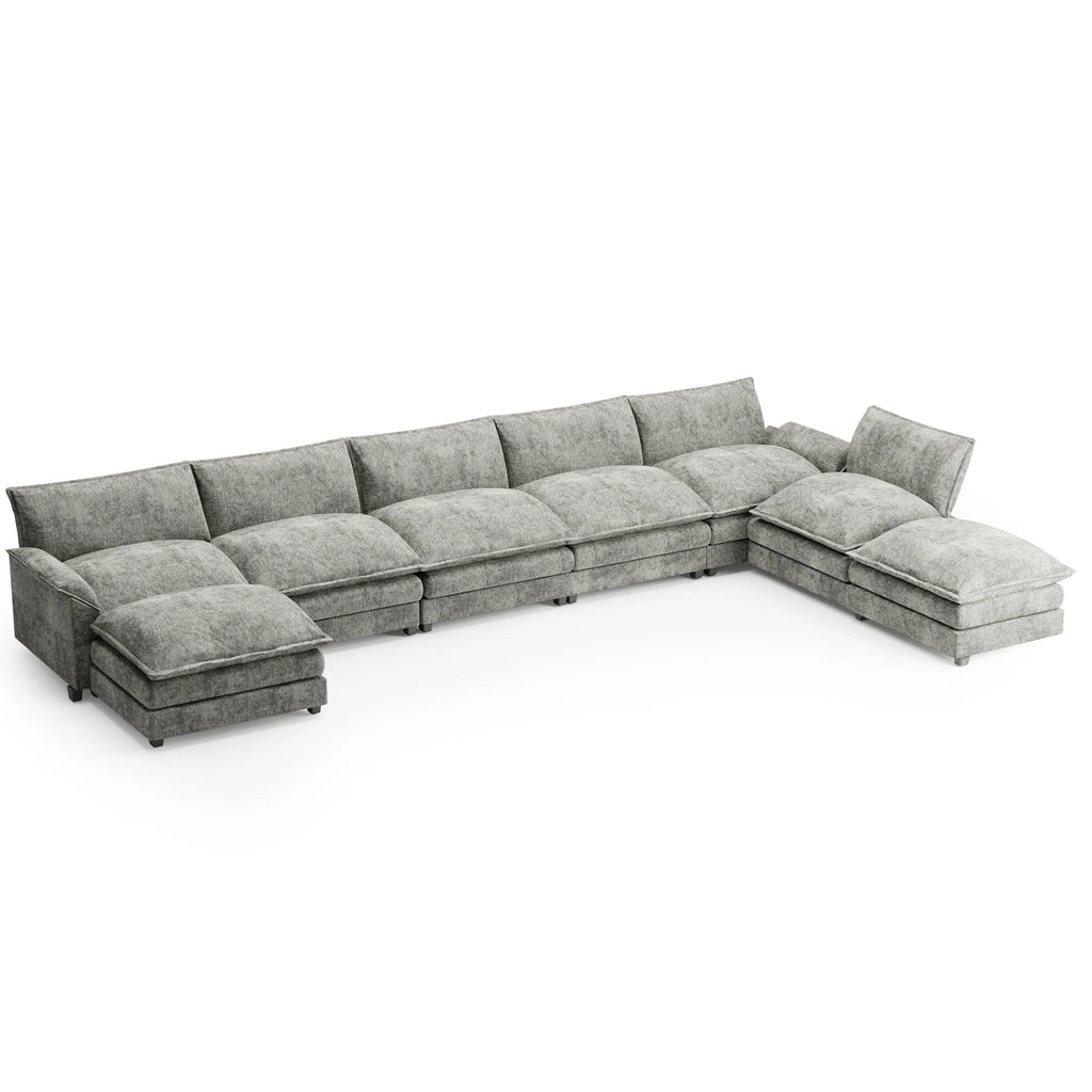 Oversized Modular Sectional Sofa with Ottomans O618