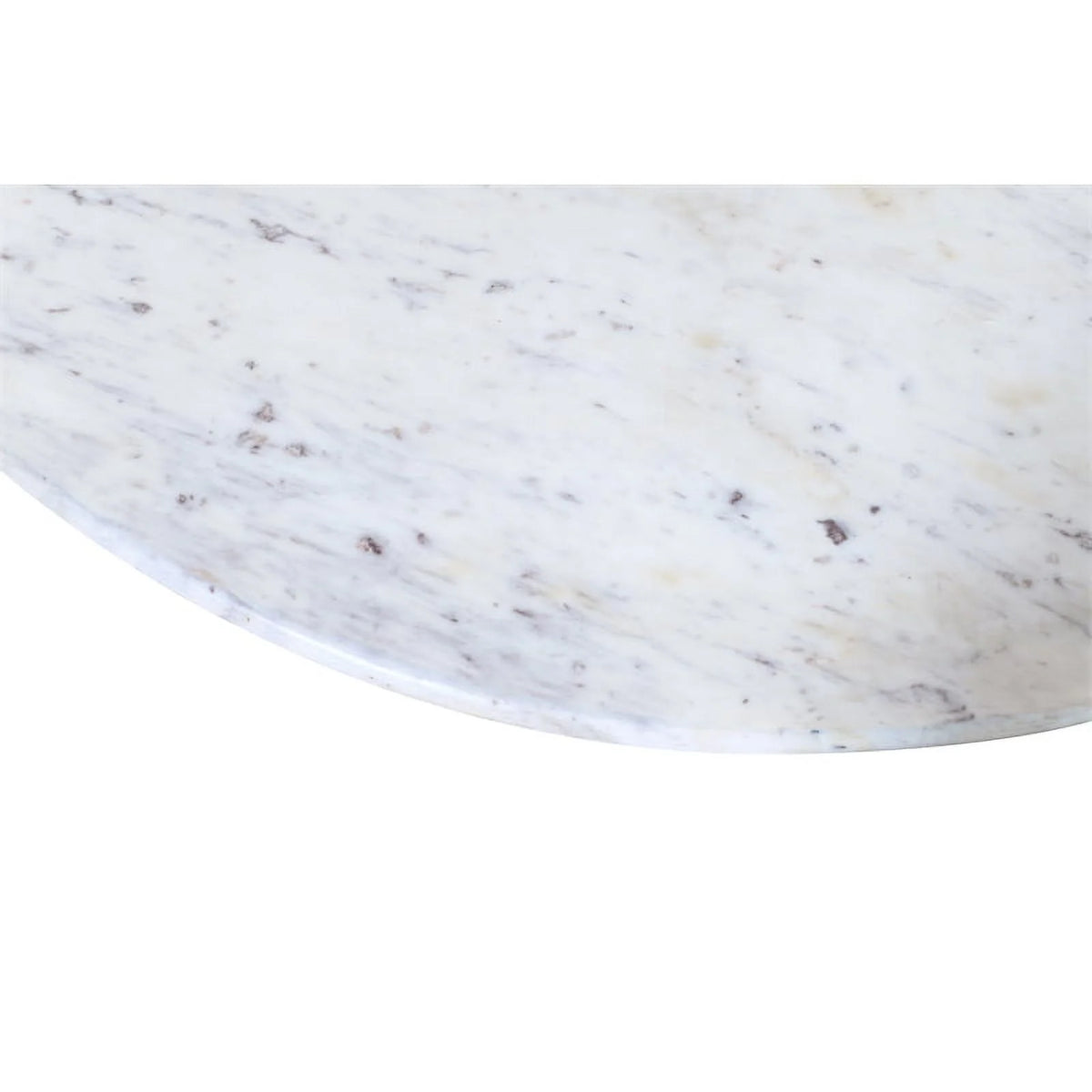 White 48" Marble Top Round Dining Table with Wooden Base Q7187