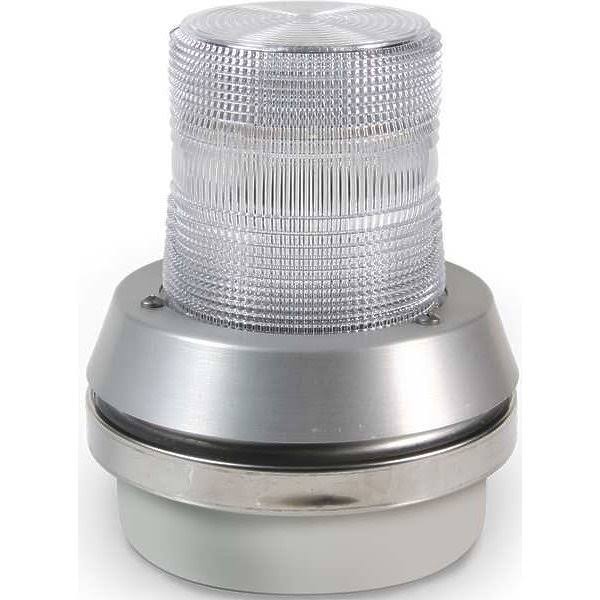 Horn Strobe, White, Cast Aluminum, 120Vac P9402