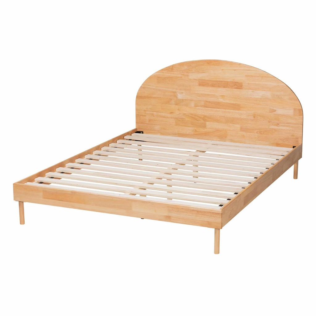 Natural Brown Finished Wood Queen Size Platform Bed H790720