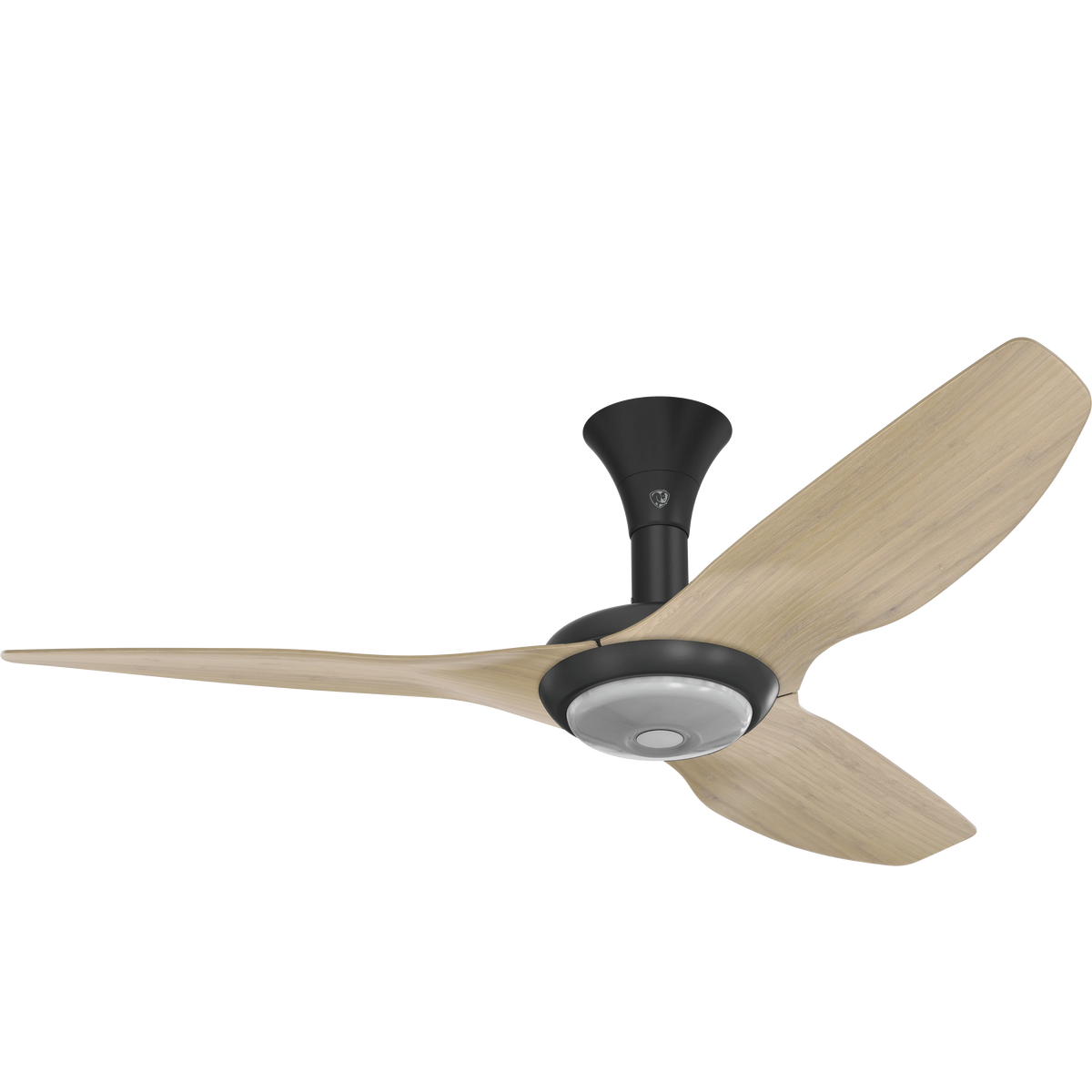 52 Ceiling Fan with Bamboo Blades and Black Finish with LED T748897