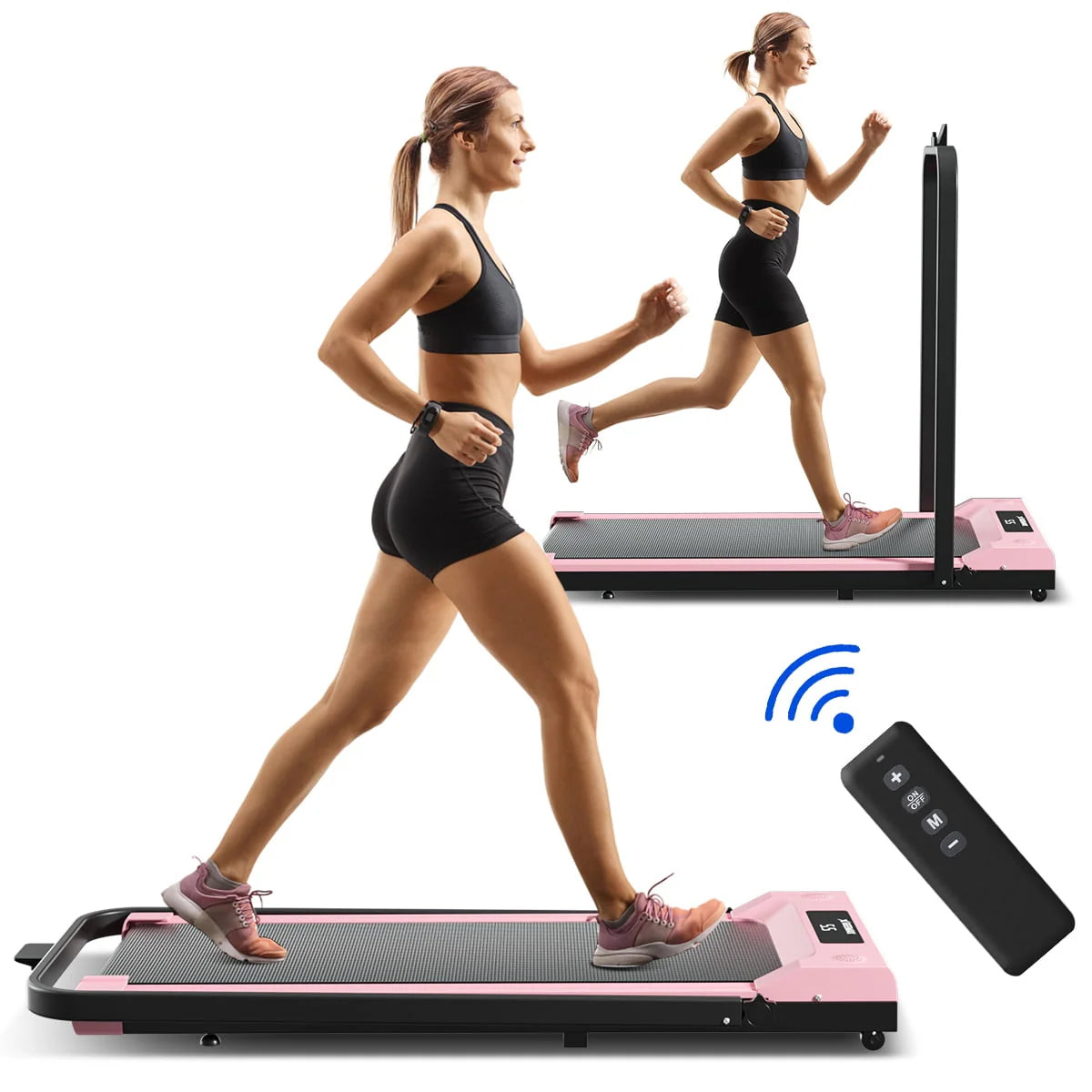 2 in 1 Folding Treadmill, 3.0HP Under Desk Treadmill, 265lbs Capacity I814