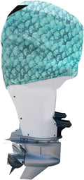 Blue Green Fish Scales Outboard Motor Cover N87122