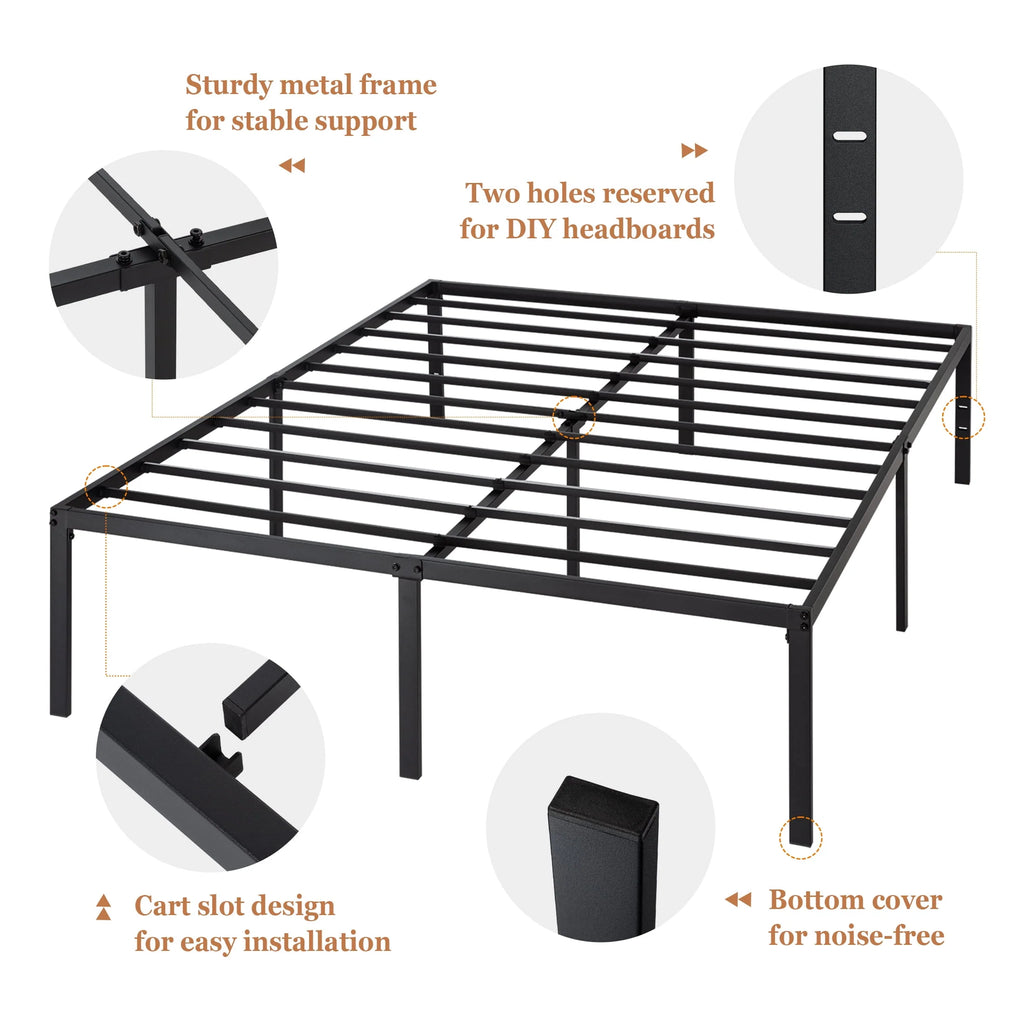 Queen Size Metal Platform Bed Frame D73818