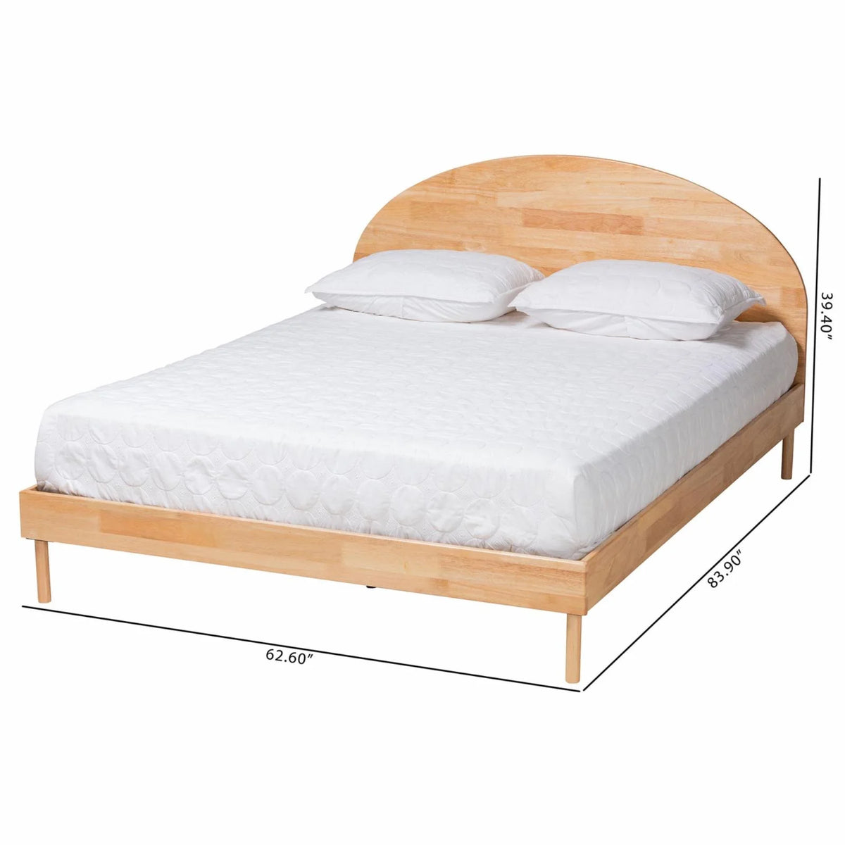 Natural Brown Finished Wood Queen Size Platform Bed H790720