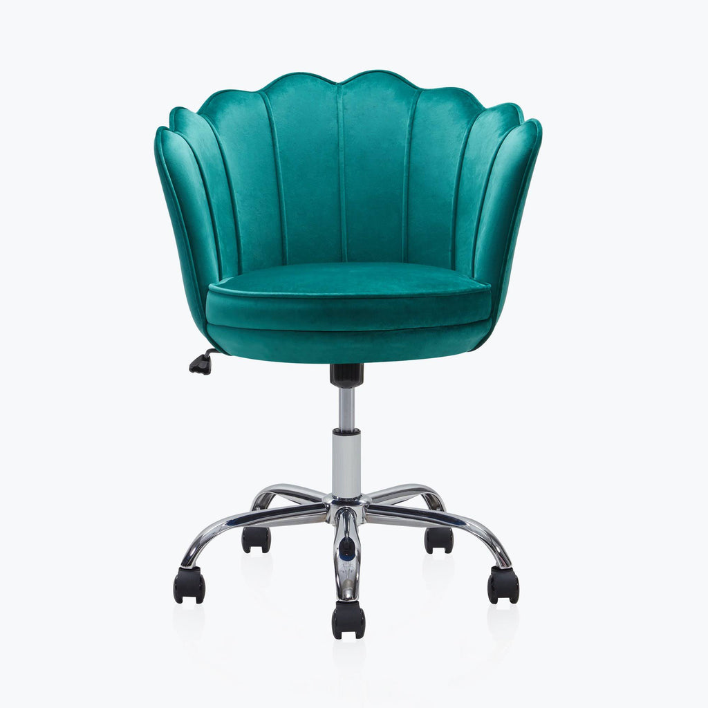 Blue Velvet Upholstered Swivel Office Chair Z66590