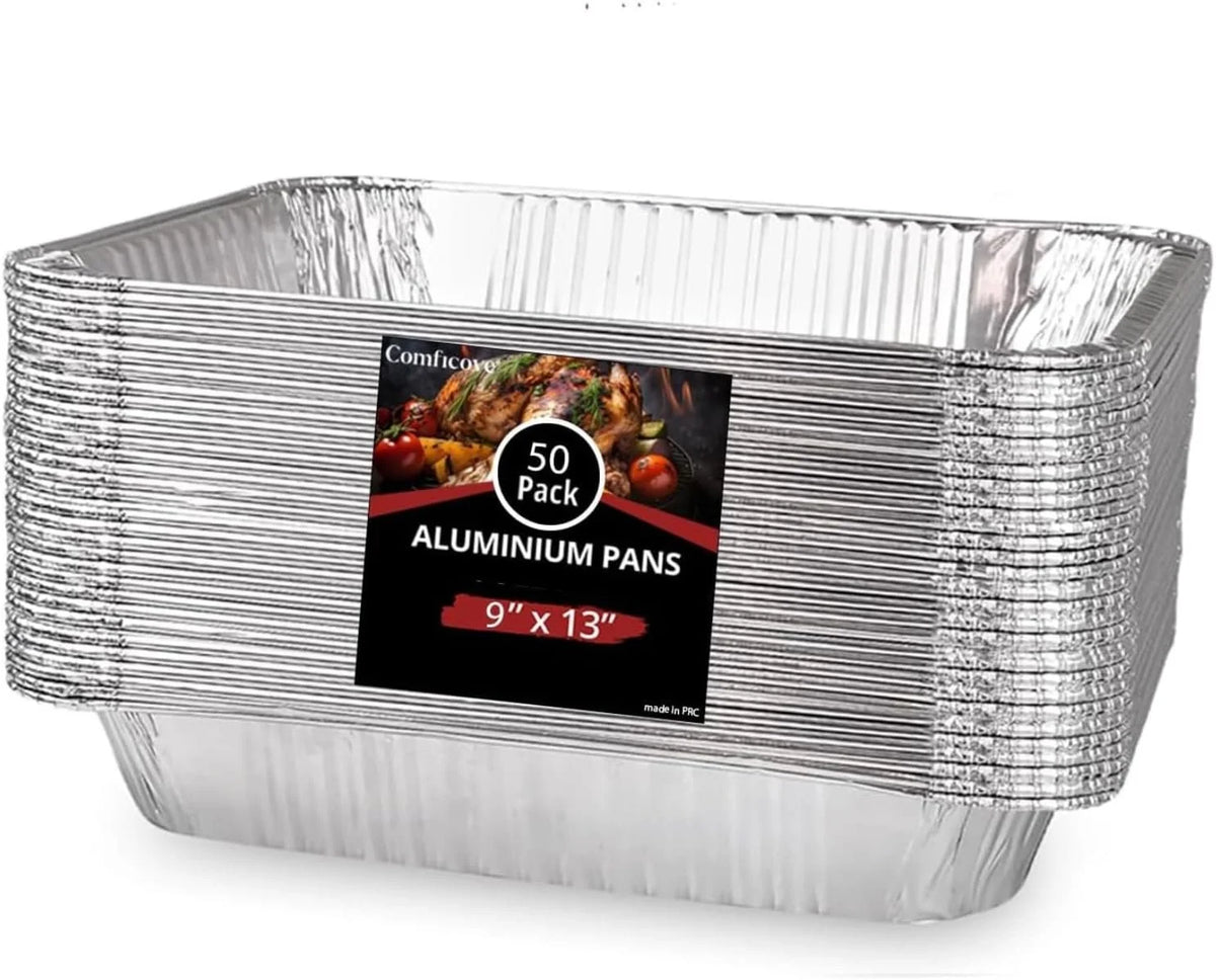 Aluminum Half Size 9x13 Disposable Foil Pans 50 Pack M53505