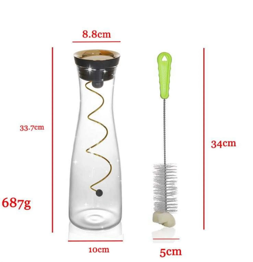 50 oz Glass Pitcher with Stainless Steel Lid and Brush D66343