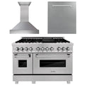 48 in. Stainless Dual Fuel Range, Range Hood and Dishwasher X77328