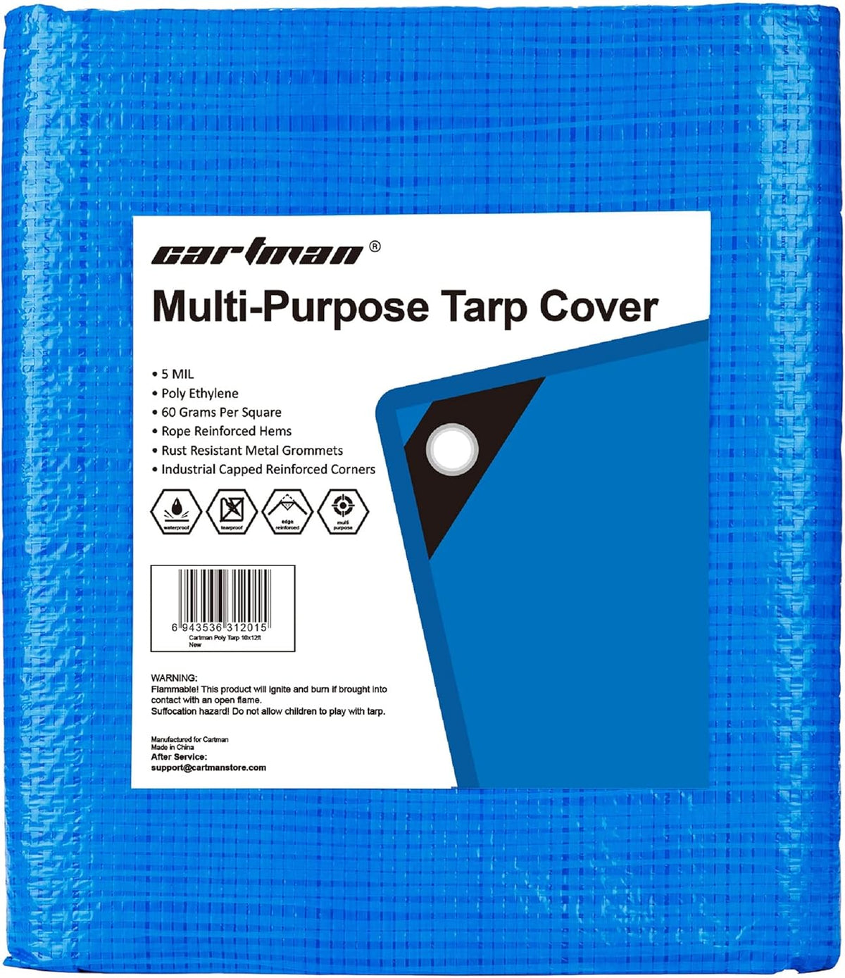 Blue 14 x 20 Feet Poly Tarp P6879