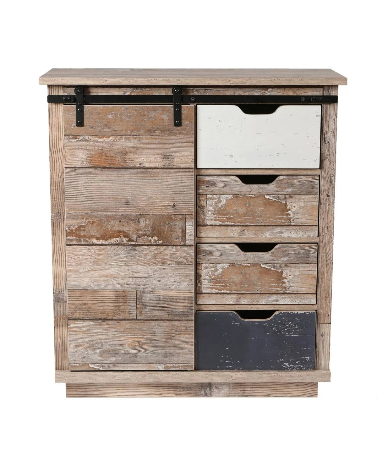 Rustic Sliding One Door Wood Cabinet R30291